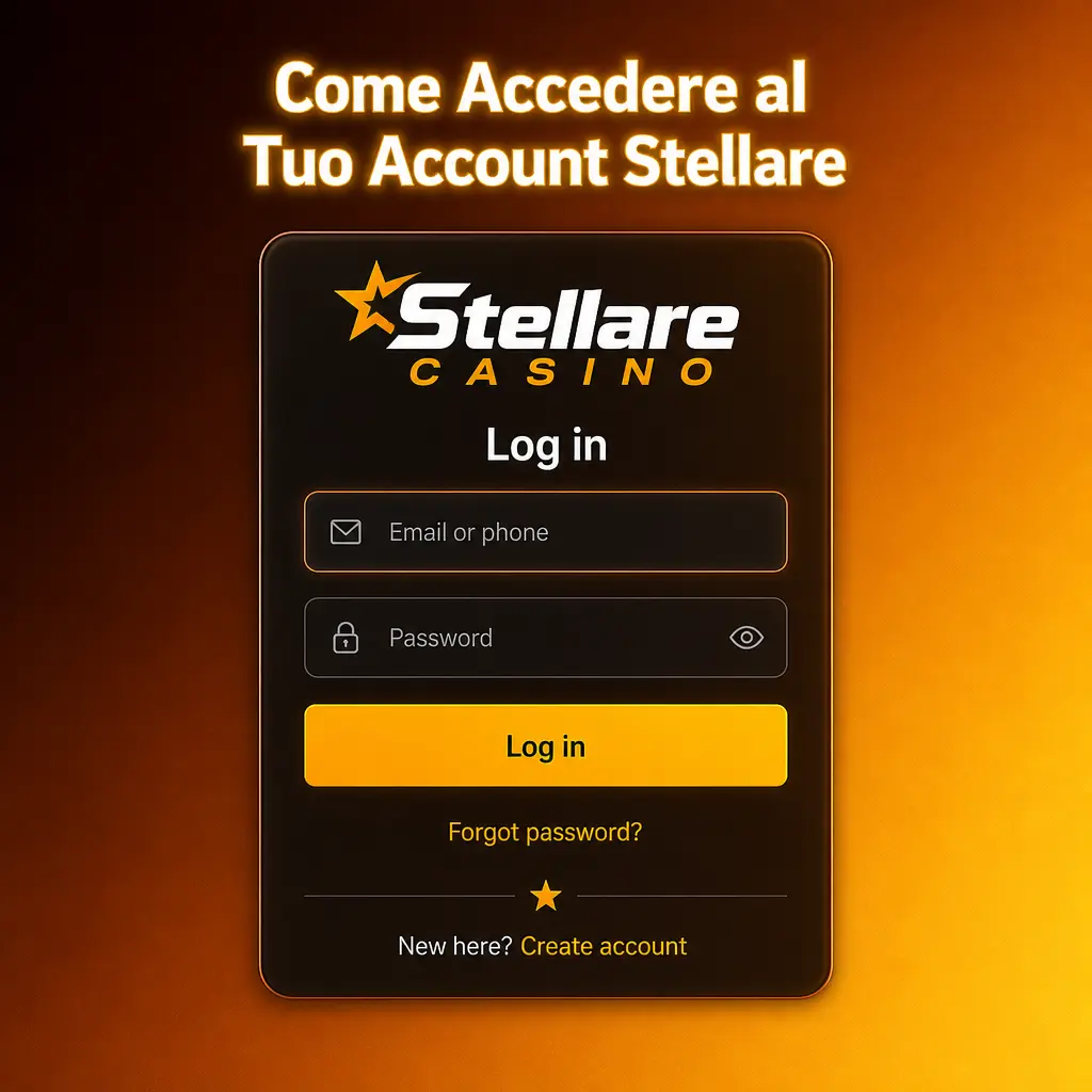Schermata di accesso all'account Stellare