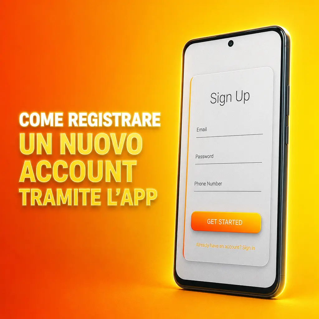 Schermata dell'app Stellare per la registrazione di un nuovo account